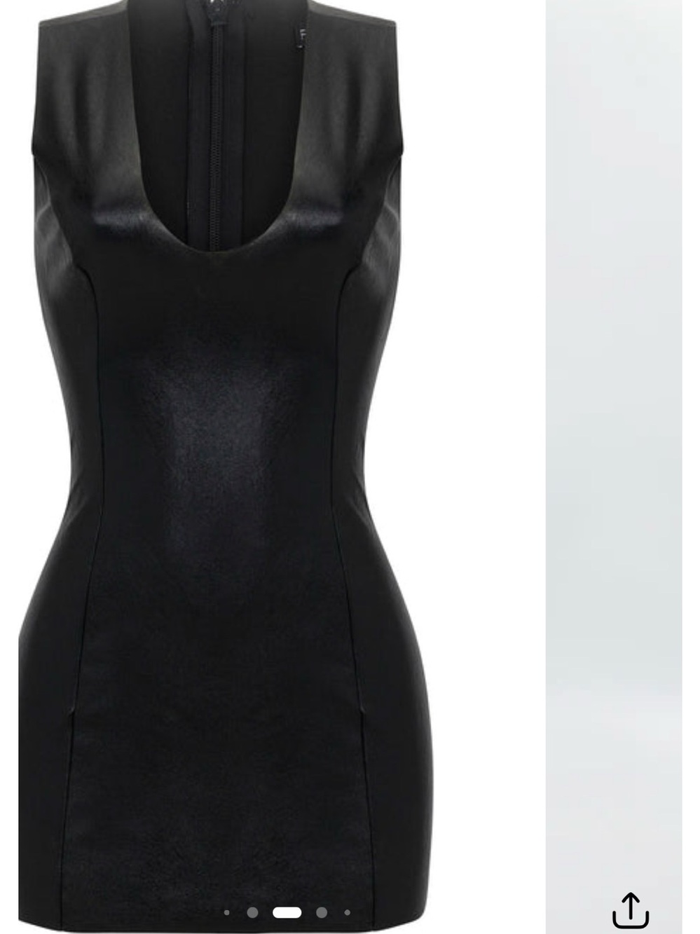 Sleek Black Faux-Leather Bodycon Dress